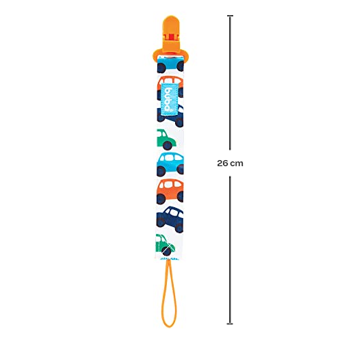 Buba Carrinho Prendedor de Chupeta, Azul/Laranja