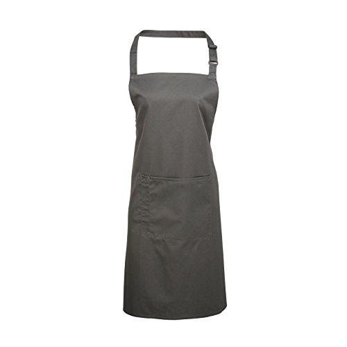 Premier Unisex Colours Bib Apron with Pocket Dark Grey