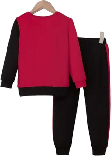 Image of Boys Cotton Blend Material Graphic Print Red Color Casual T-shirt And Pant Set 5-6 Y (FDEKIDSET DAD+ME RED 5 6 PT)