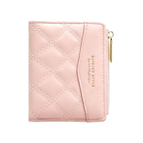 VOSSOT Petit portefeuille pour femme - Rose - Petit portefeuille pour femme - Avec porte-cartes et compartiment à monnaie - Portefeuille pour ami - Cadeau...