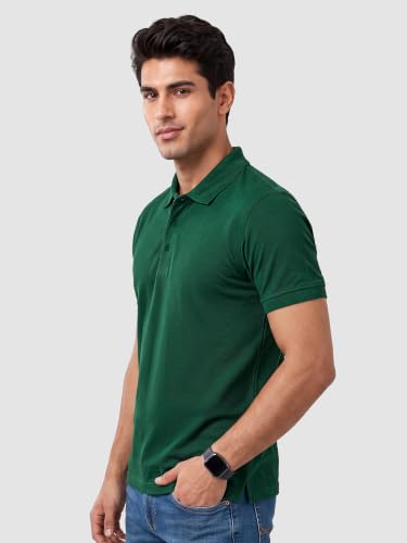 Image of Beyoung Imported Poly Regular Fit Solid Polo Tshirt for Men | Collar Tshirt | Half Sleeves | Solid Casual T-Shirt