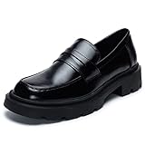 youngshow Penny Loafers for Women Comfortable Chunky Platform Loafers for Women Non Slip Round Toe L
