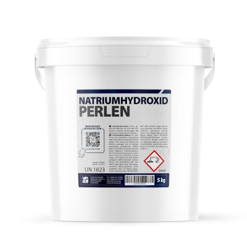 Natriumhydroxid 5 kg Perlen – Ätznatron, NaOH...