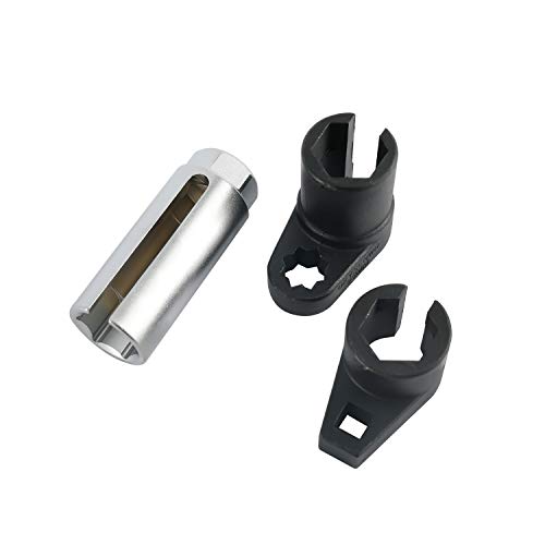 Btshub 3 Pcs Oxygen Sensor Removal Tool Kit 3/8 & 1/2-Inch Drive Oxygen Sensor Socket Wrench #TOP3