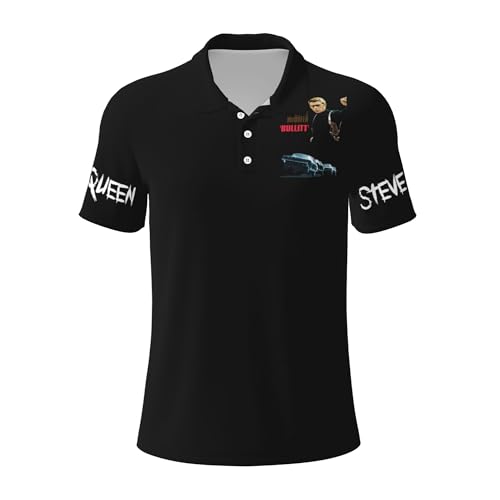 Ste*ve Polo T-Shirt pour Homme MC%Queen Tshirt à Manches Courtes Noir T Shirt Col Rond en Chemise Casual Top Tee Men