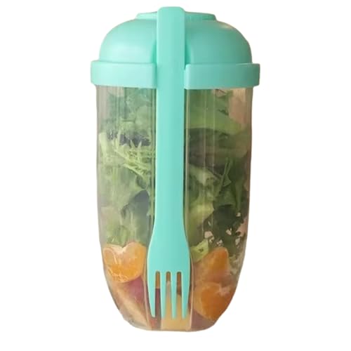Kissmii Vaso de yogur con tapa reutilizable para ensalada de desayuno reutilizable, grande y portátil B