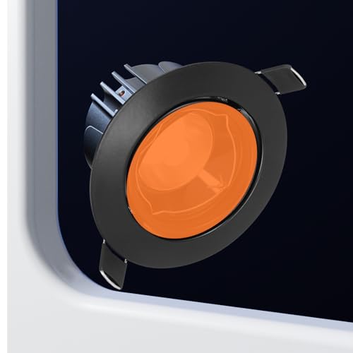 DIYEAH 30 Stück Orange Farbige Lichtfilter Folien 66mm Selbstklebend Kunststoff LED Lampen Farbkorrektur für Wohnzimmer Schlafzimmer Esszimmer Beleuchtung