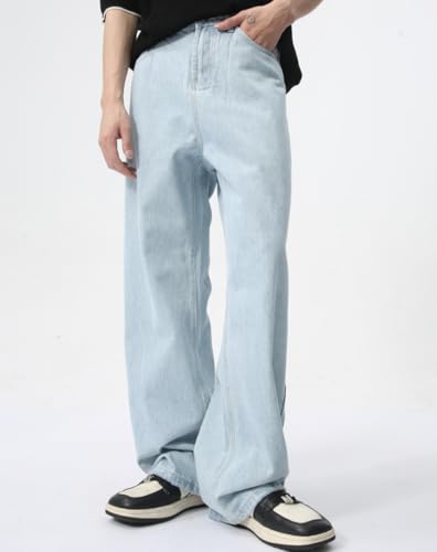 EMMIOL Mens Baggy Jeans Y2k Wide Leg Casual Jeans Pants Loose Fit Denim Skater Vintage Streetwear 90s4
