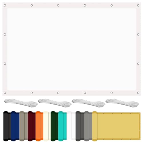 Tela Sombra Exterior 125 x 150 cm Protección Rayos UV Impermeable Vela de Sombra Resistente Al Agua Viento para Terraza Balcon Exteriores Jardín, Blanco