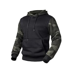 Alvivi Mens Camouflage Athletic Hoodie Drawstring Hooded Sweatshirt with Pocket Training Pullover Hoody Gym Activewear