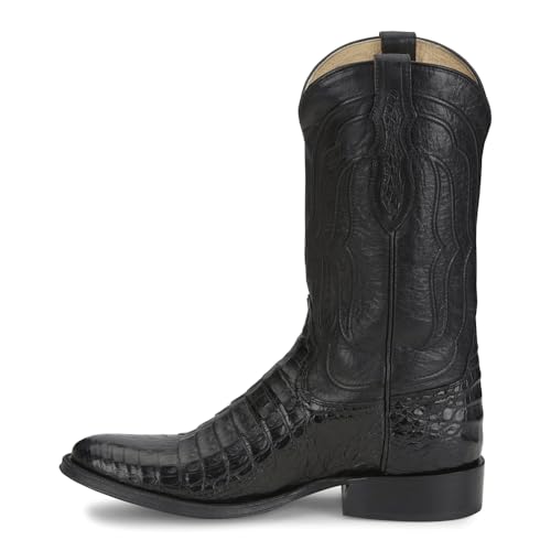 Tony Lama Mens Tremaine Croc Embossed 12 Inch Round Toe Dress Boots Mid Calf - Black - Size 9 D3