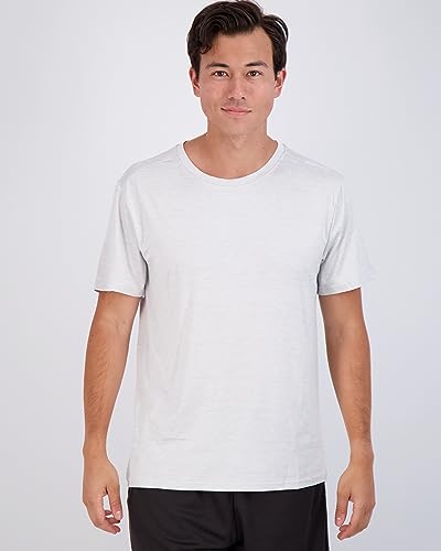 Real Essentials Mens Quick Dry Fit Dri-Fit Short Sleeve Active Wear Training Athletic Crew T-Shirt Gym Wicking Tee Workout Casual Sports Running Tennis Exercise Undershirt Top, Set 2, L, Pack Of 5 #TOP1