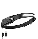 Grip XPE LED Headband Light - 220 Lumens - 5 Modes - 180 Degrees - Motion Sensor Activated - Water Resistant - Running, Camping, Hiking, Auto