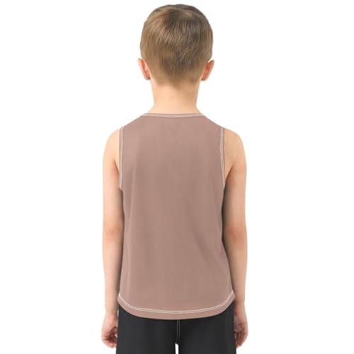 J JOYSAY Brown Boys Tank Top Sleeveless Muscle Shirts Quick Dry Sport Active Workout Kids T-Shirts Casual Children Undershirts 9-10T3