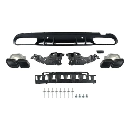 Difusor trasero para Benz W205 C300 Sedan con escape negro que optimiza flujo de aire