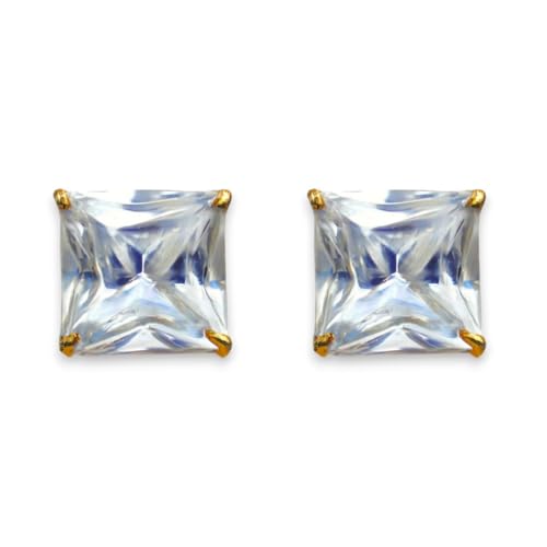 Image of ACCESSHER Gold-Tone Square Contemporary Stud Earrings | Fashion Jewellery, Valentine Gift for Girlfriend | Trendy Earrings for Women and Girls