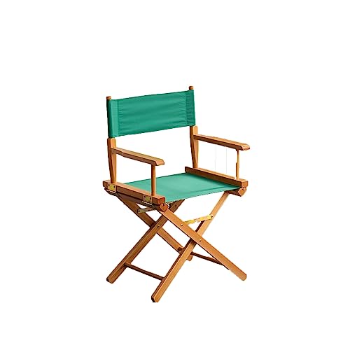 Genérico (sillón Plegable De Madera, Portátil con Madera Maciza Y Lona, ​​Respaldo Ergonómico con Apoyabrazos, Patas Anchas para Mayor Robustez Y Durabilidad (Green)