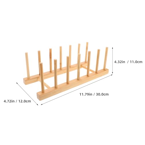 Image of NUOBESTY Wooden Thread Holder Sewing Spool Storage Rack Organizer for Embroidery Crochet Quilting Compact 11.81X4.72X4.33In Yarn Dispenser with Easy Assembly
