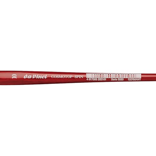Image of da Vinci Watercolor Series 5880 CosmoTop Spin Paint Brush, Flat Synthetic with Red Handle, Size 10 (5880-10)