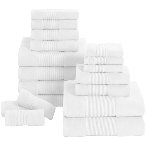 Modern Threads Air Cloud 18-Piece Towel Set - 100% Zero-Twist