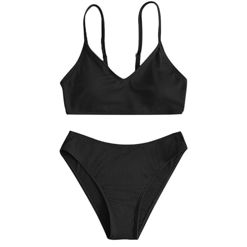 Girl's Two Swimsuit Sport Bikini Set Bathing Suit Kids Bathing Suits Thin Straps Swim Clothes Girls