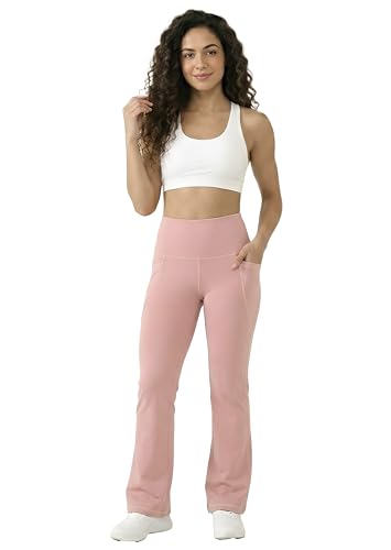 Image of Rock Paper Scissors Premium Flare Gym Pants High Waist Stretchable Flared Leggings with Pockets Gym wear /Active Wear Tights Yoga Pants Womens Workout Tights Gym Tight Black