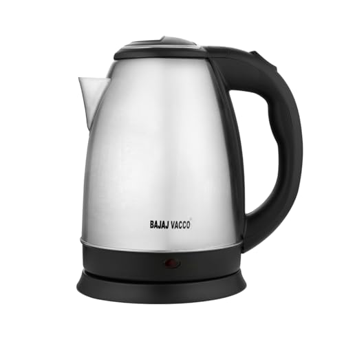 BAJAJ VACCO® Electric Kettle Hot Maxx - 1 | 1.8L Stainless Steel, 1350W | Rapid Boil, Cool Touch Handle | Perfect for Tea, Coffee & More