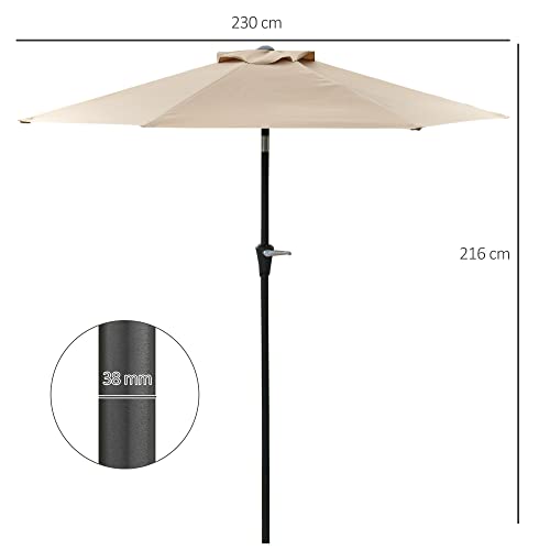 Parasol hexagonal Outsunny en polyester haute densité et mât robuste - 7