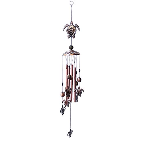 MOVKZACV Wind Chimes for Garden Outdoor with Natural Relaxing Soothing Sound, Sea Turtle with 6 Metal Bells Decor for Indoor Outdoor Home Garden Good Luck Blessing, Room Decor