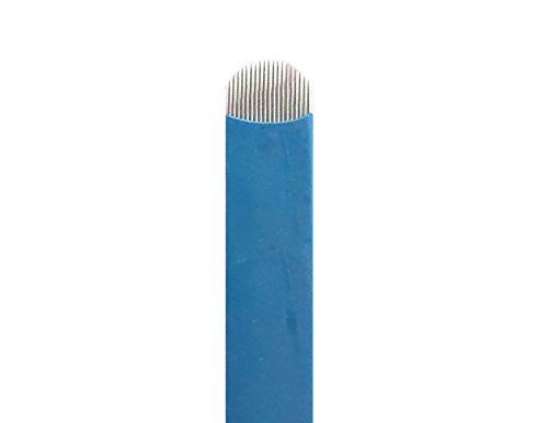 Pinkiou Microblading Needles for Eyebrow Tattoo Pen Disposable Microblade Blade for Brow Makeup (tattoo needles, 18U)