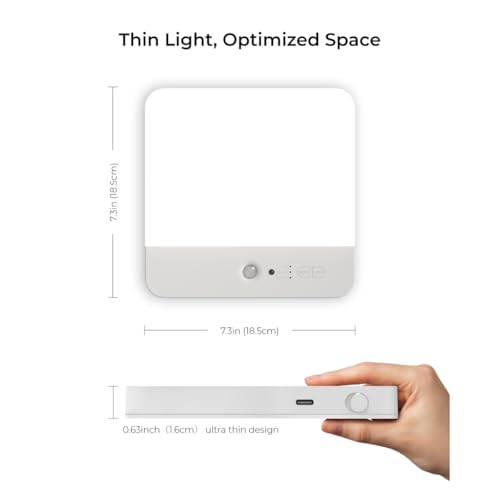 Image of ELEPHANTBOAT 7.3in Magnetic Wall Lamp Ceiling Light with 3-Color LED, Smart Motion Sensor with Remote Control, USB Rechargeable 4000mAh Battery, Ceiling Light for Bedroom, Cabinets, Hallway