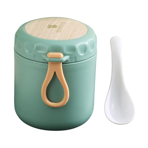 Milageto Recipiente Térmico para Sopa de 400 Ml, de Boca Ancha, de Acero Inoxidable, para Picnic Y Viajes Al Aire Libre, Verde
