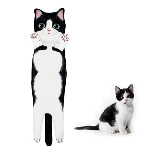 Toalla de Mano, Decoración de Gato Toallas Colgantes Toallas Faciales, Toallas de Manos Lindas de Gato, Absorbente Toallas de Mano, Toalla de Manos con Forma de Gato para Cocinas y Baños