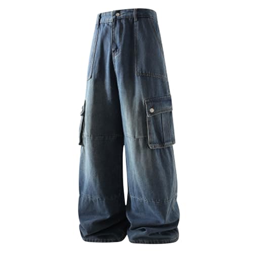 Jean décontracté denim délavé large pour en finir avec les pantalons trop serrés