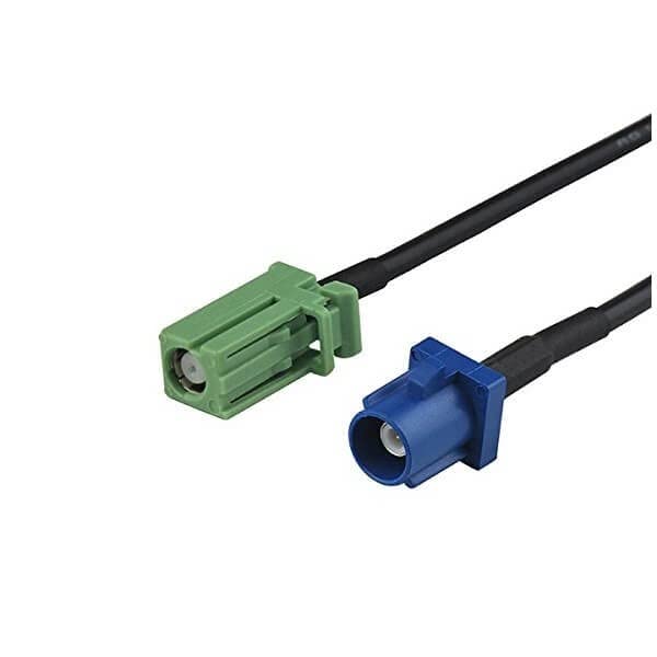 Fakra C Male to AVIC Green Female Pigtail Cable for GPS Antenna Extension RG174 30CM RF Cable