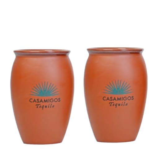 Casamigos Tequila Clay Cups, Terracotta Ceramic Jarrito Palmoa, Set of 2