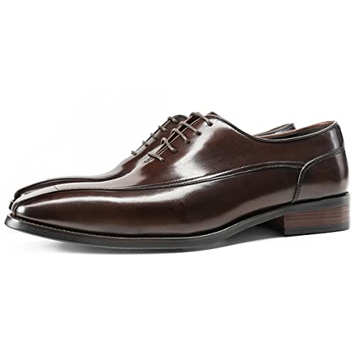 Sapatos Oxford Coiffe Masculinos com Laço Biqueira Quadrada Couro Antiderrapante Sola de Borracha Ba