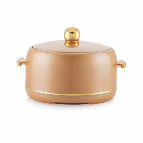 Image of Modware Atlantis Casserole 2500ml Elegant Design Premium Hot Pot, Retains Temperature for Hours, Insulated Inner Steel Casserole for Roti, Hot Box for Home, Chapati Box, Serving Bowl with Lid (Brown)