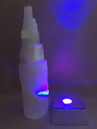 ZnranyiiXY 6"- 6.5" Selenite Crystal Point Specimen Selenite Tower Base Reiki Chakra