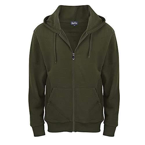 Fleece Hoodies for Men Zipper Lightweight Spring Long Sleeve Active Mens Jackets Sports Full Zip Sweatshirts,Military Green/L