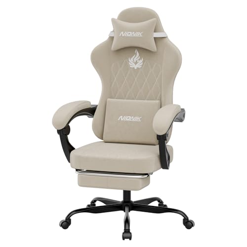 NIONIK Gaming Stuhl Einsteigermodell, Ergonomischer Computerstuhl mit Verstellbarer Höhe und Rückenlehne… – Ansicht 5