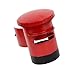 Qianly Postbox Piggy Bank Money Saving Jar Easy to Use Retro Design Postbox Decoration for Ideal Gift Home Outside, Red