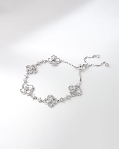 Charm Clover Bracelet CZ Silver Gold Bracelets for Women4