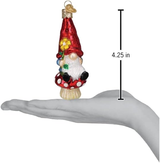 Old World Christmas Garden Gnome Glass Blown Ornament for Christmas Tree, Handcrafted Holiday Decoration, Gnome Collection - Image 3