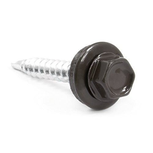 250 pcs 4.8 x 35 mm tete hexagonale vis a toiture métal a bois élément de fixation couleur graphite