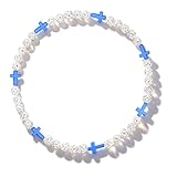 KACAPAO Baseball Beaded Cross Necklace for Boys Girls Kids Men,Rhinestone Discoball Bling Necklace -Baseball Ice Cross Necklace Drip Gifts for Players Athletes Christian