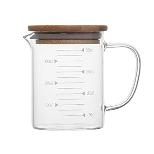 MagiDeal Glazen Maatbeker Vriezer Veilig Transparant met Deksel Handvat Maatregel met Uitloop Beker Koken Keuken Thee… - Afbeelding 4