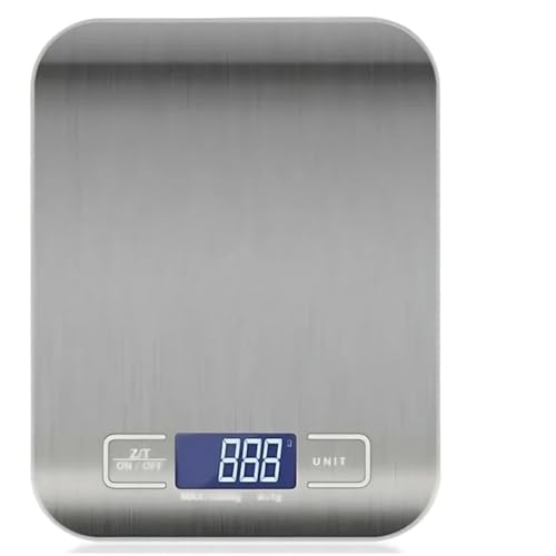 デジタルキッチンスケール LED ステンレススチール 高精度電子スケール 家庭用ジュエリー 食品計量 ベーキングツール(White 10kg 1g)