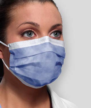 crosstex cr-gcibl isofluid earloop mask blue pack of 50