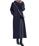 [神戸レタス]『ぬく盛り』[ 裏起毛 ] スウェット ワンピース パーカー スウェットワンピ 裏起毛ワンピース [E1121] M ロング ネイビー